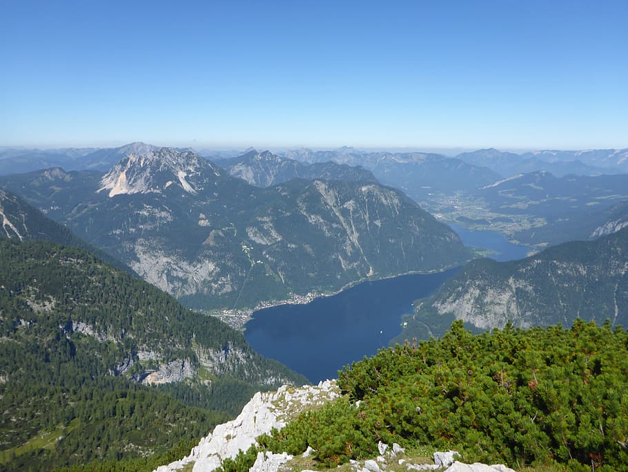 Mountains, Green, Rock, Beautiful, landscape, nature, alm, austria HD wallpaper