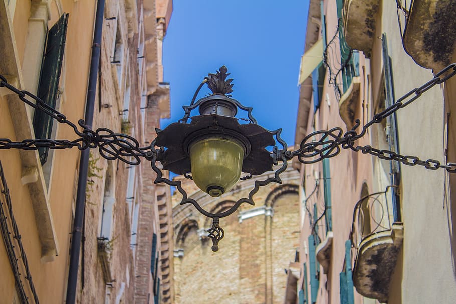 Lamp, Old, City, Venice, Street, streetlight, antique, architecture HD wallpaper