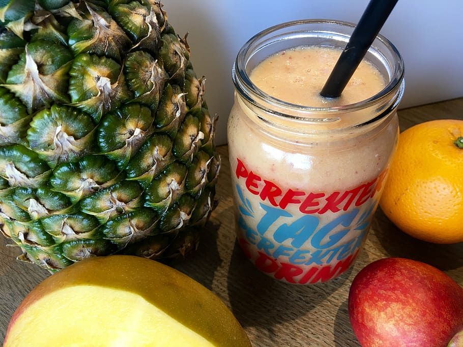 smoothie, pineapple, orange, fruity, nectarine, mango, perfect HD wallpaper