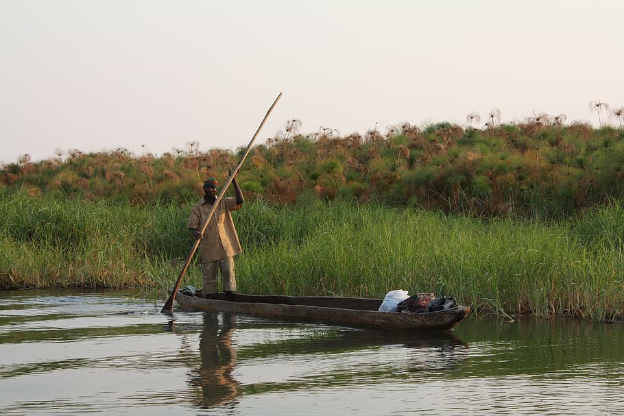 africa, river, boot, zambezi, water, nautical vessel, transportation HD wallpaper