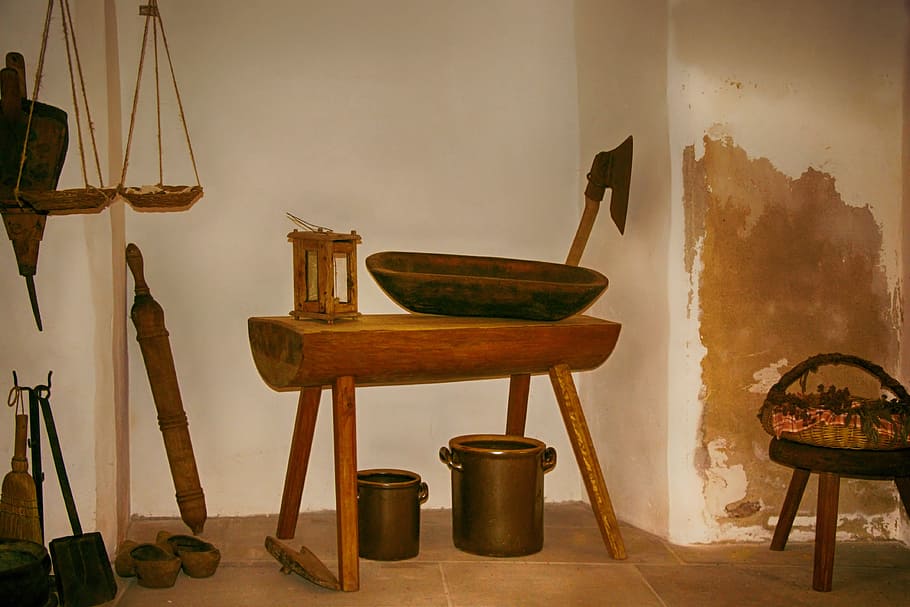 kitchen, historically, kitchen appliances, museum, hdr image HD wallpaper