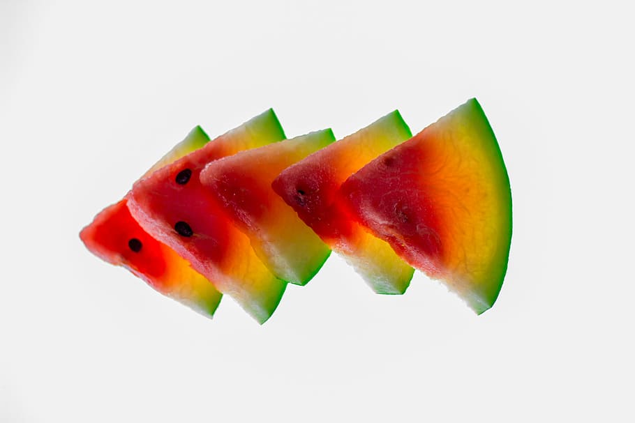 watermelon slices, fruit, food, fresh, food and drink, healthy eating HD wallpaper