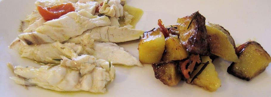 grilled rombo, whitefish, herbed potatoes, italy, food, food and drink