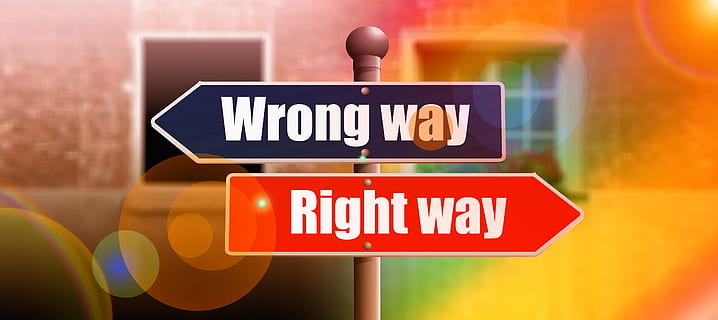 wrong way and right way, decisions, false, opportunity, chance HD wallpaper