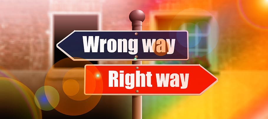 wrong way and right way, decisions, false, opportunity, chance, HD wallpaper