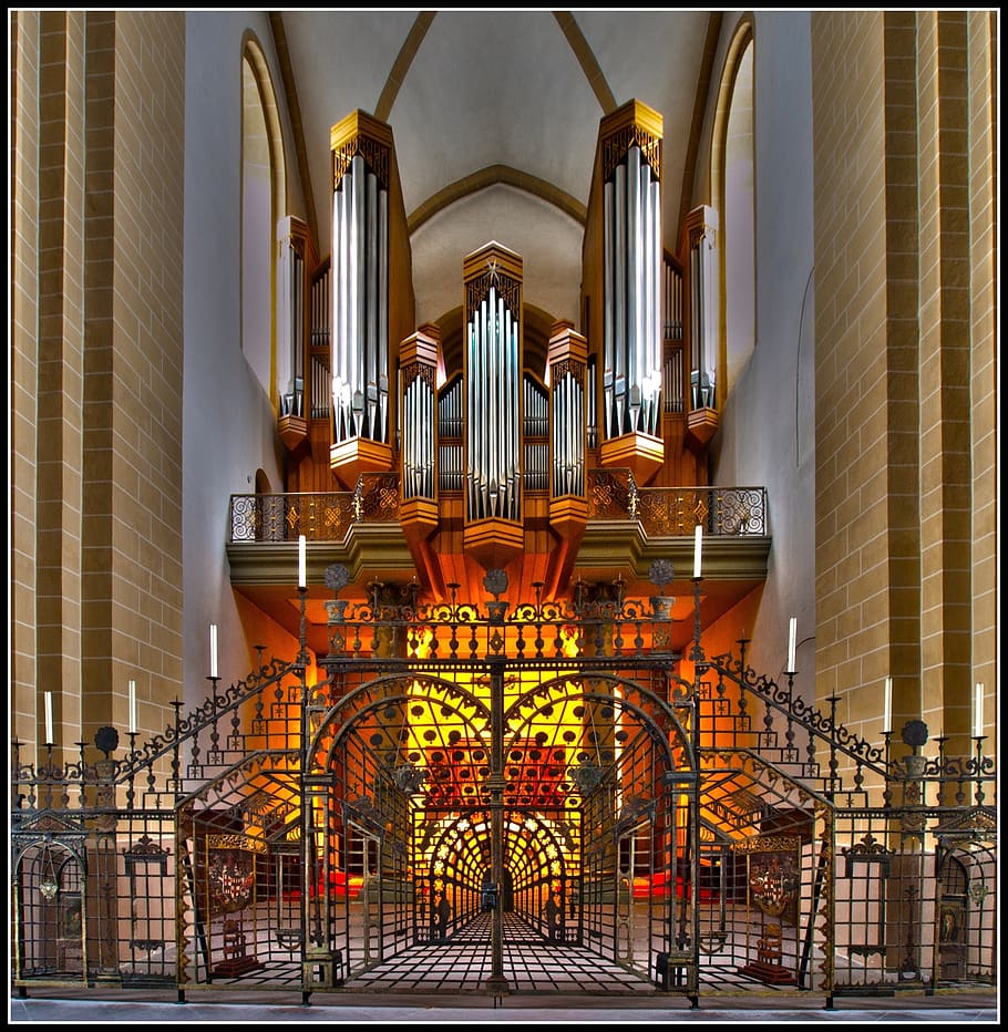 organ, dom, paderborn, grid, church organ, organ whistle, instrument HD wallpaper