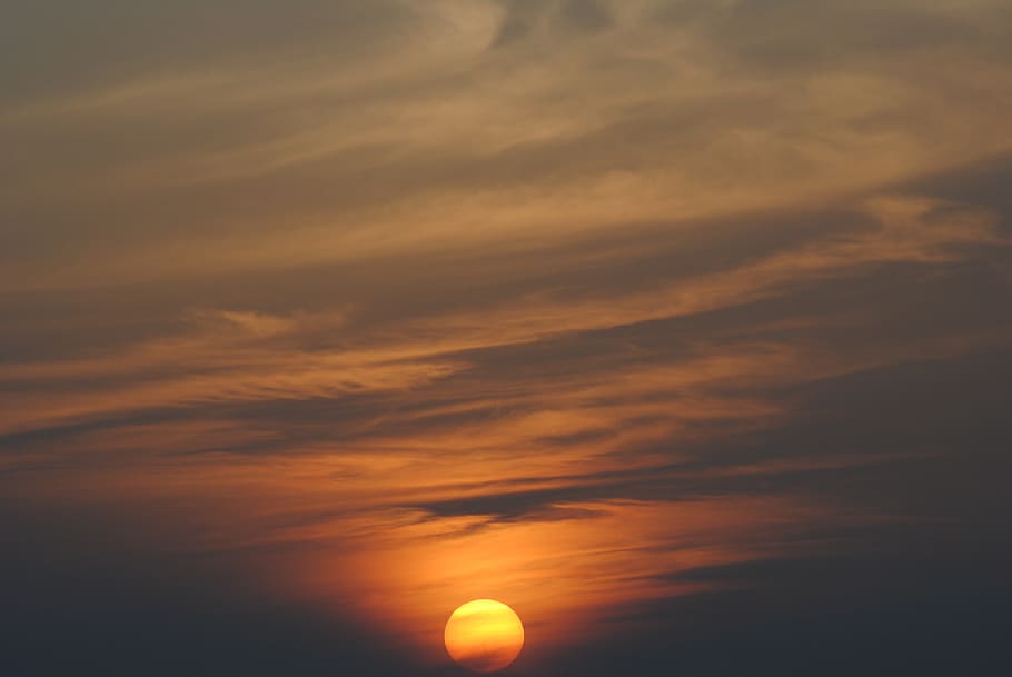 sunset, evening sky, sea, cloud - sky, beauty in nature, scenics - nature HD wallpaper