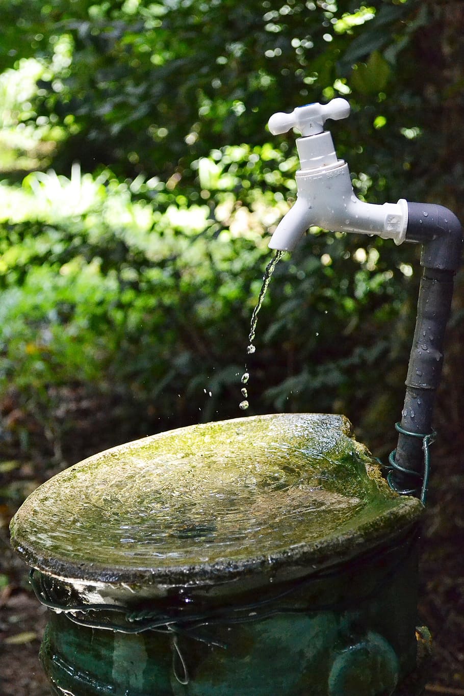 Tap, Water, Drink, Pipe, White, white pipe, plastic pipe, garden HD wallpaper