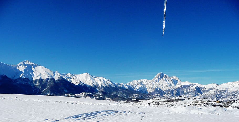 abruzzo, winter, icicle, mountains, snow, landscape, italy HD wallpaper