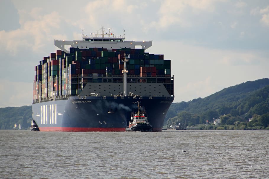 container, ship, container ship, freighter, shipping, transport