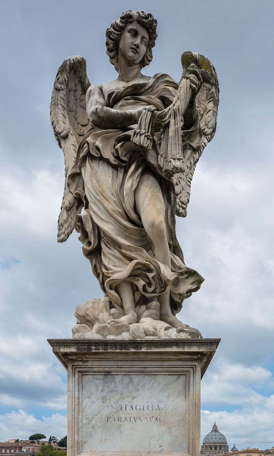 angel, statue, stone, bridge, tiber, rome, italy, ponte sant'angelo HD wallpaper