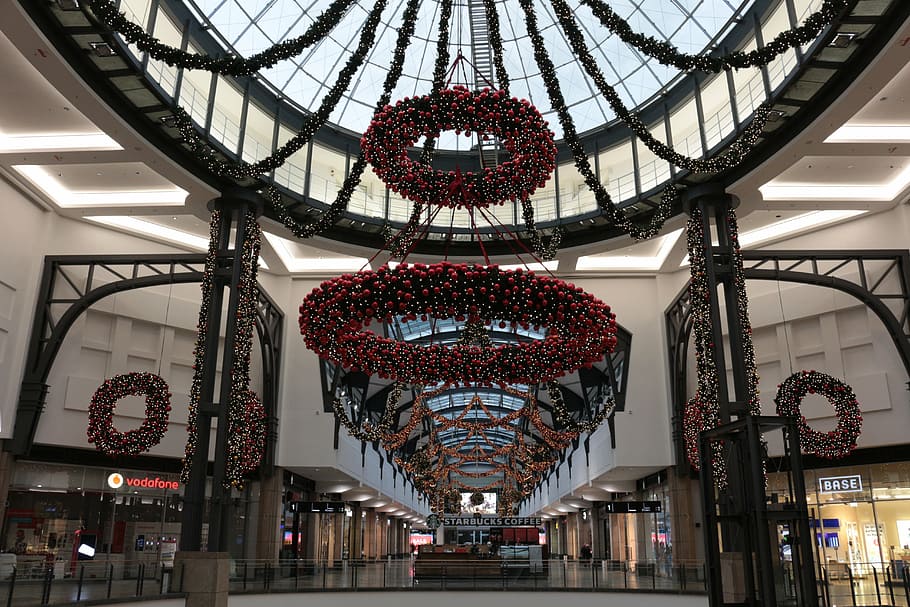 centro, oberhausen, shopping centre, christmas decoration, built structure, HD wallpaper