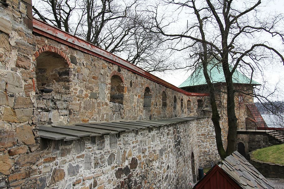 Castle, Old, Beautiful, Winter, Cold, travel, akershus fortress HD wallpaper