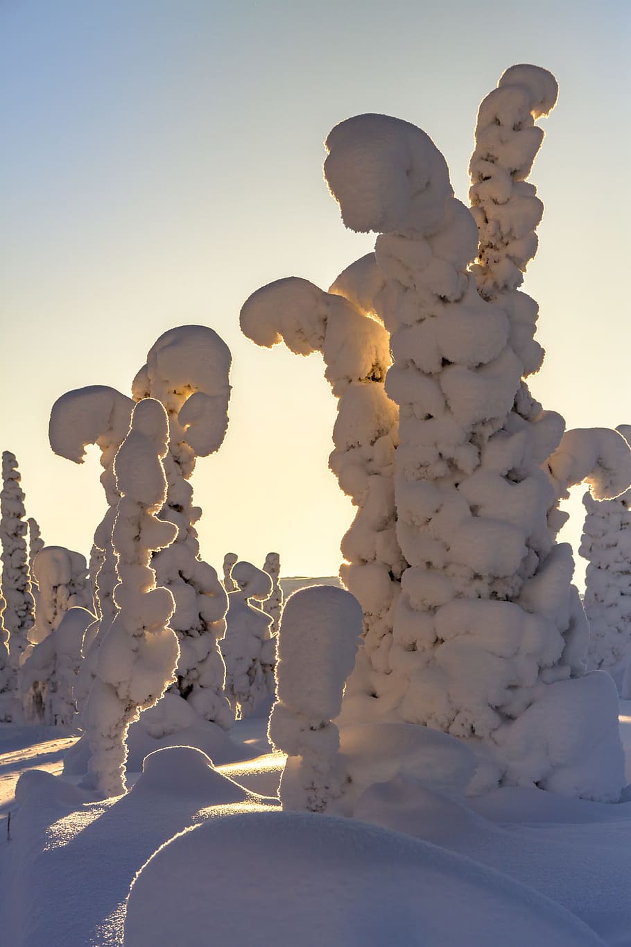 snow blocks, lapland, winter, wintry, finland, cold, snowy HD wallpaper