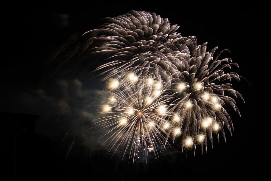 Fireworks, Laburnum, Turn, turn of the year, midnight, light, HD wallpaper