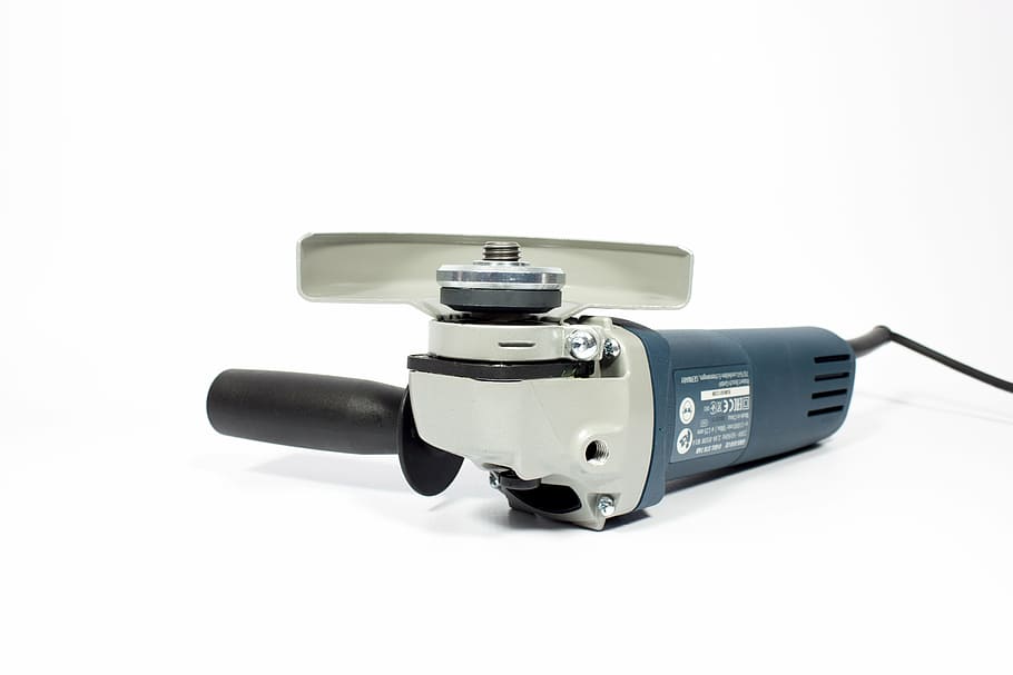 black and white angle grinder, repair, tools, power, equipment HD wallpaper