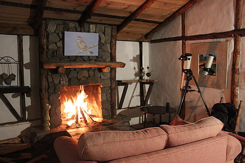 burning wood on fireplace inside house, home, warm, flame, fireside HD wallpaper
