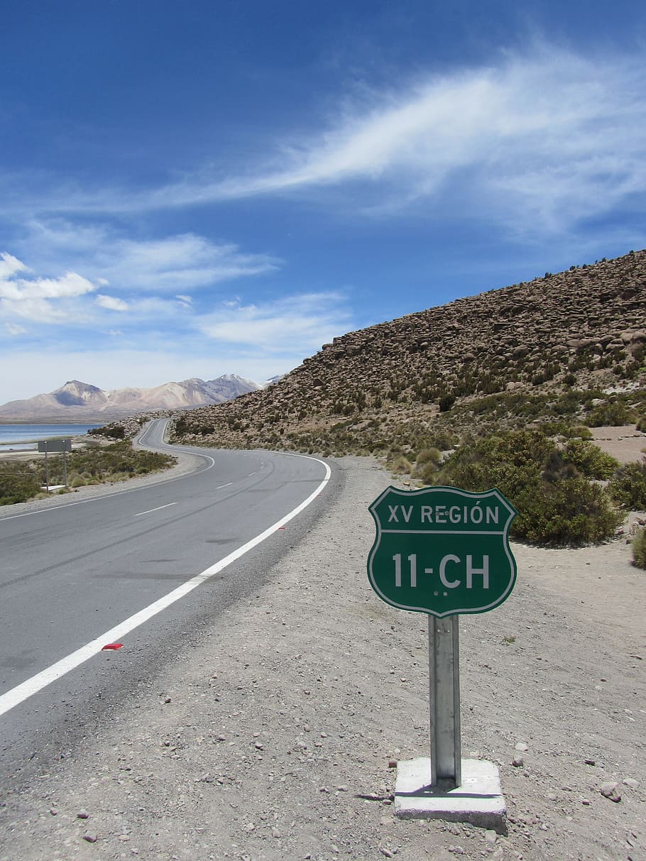 Chile, Road, Clouds, Drive, wide, sky, wanderlust, travel, sign HD wallpaper