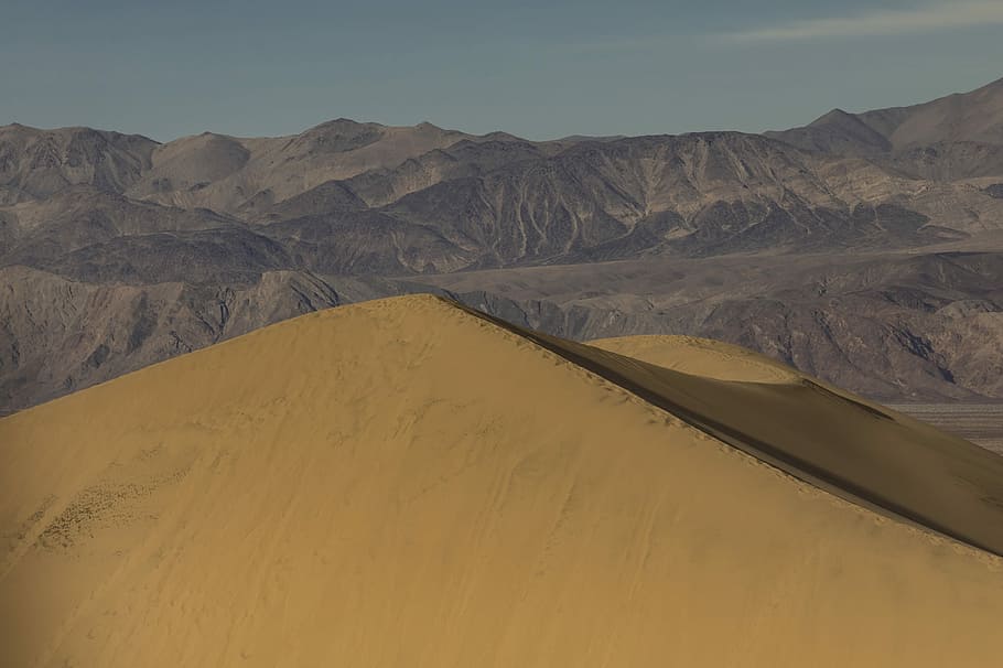 bird's-eye view photography of desert, desert mountains, sand HD wallpaper