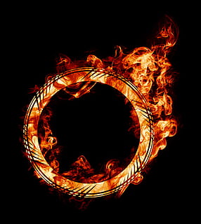 burning, fire, ring, firering, circle, round, circular, flame HD wallpaper