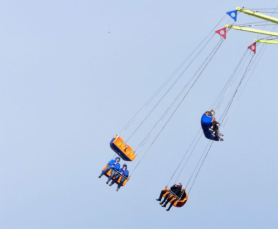 kettenkarussel, high feeling, sky, action, leisure, leisure activity HD wallpaper