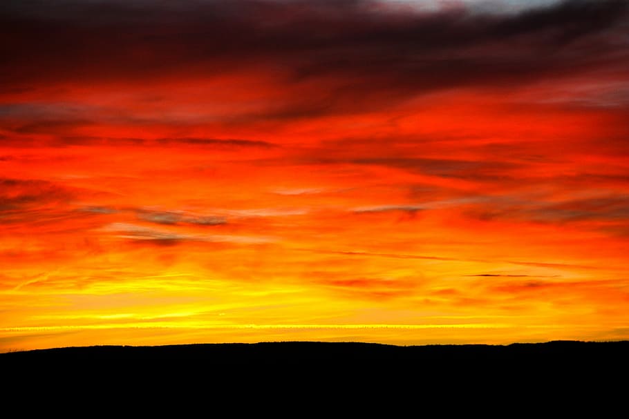 sunset, sky, evening, abendstimmung, afterglow, evening sky HD wallpaper