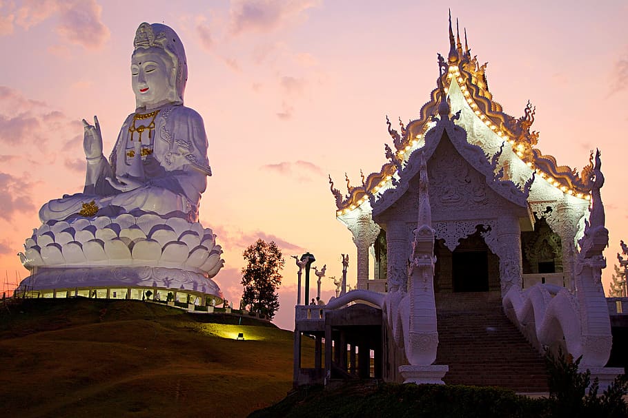 Thailand, Wat, Pla, Kung, Chiang Rai, wat huay pla kung, temple, HD wallpaper