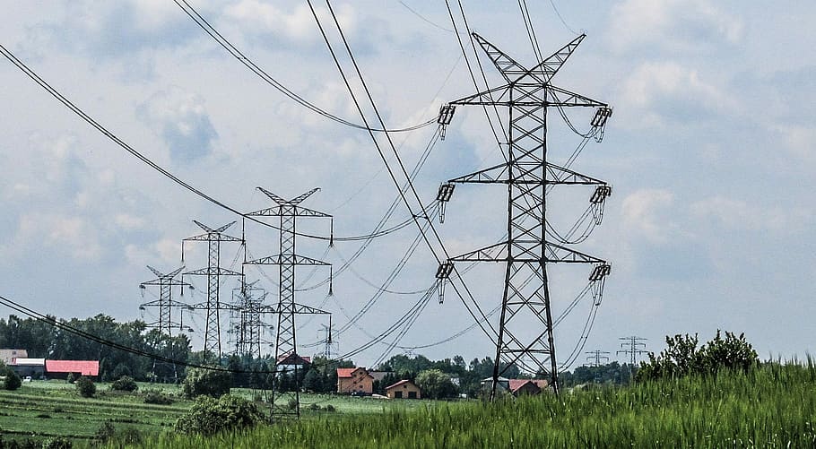Cloud, Sky, High, High Voltage Lines, cable, electricity pylon HD wallpaper