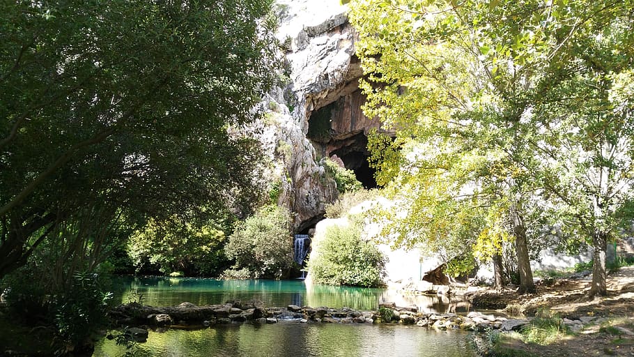 cueva del gato, benaojan, malaga, spain, cave, waterfall, rock