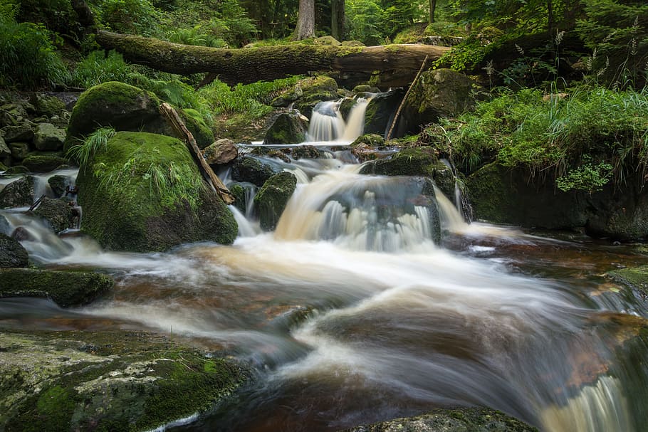 long exposure, landscape, waters, river, flow, romantic, mood HD wallpaper