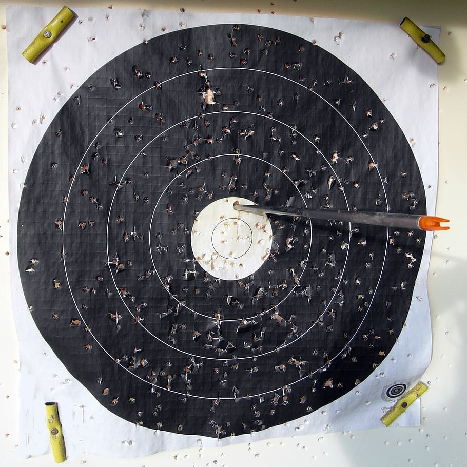 target, arrow, bogensport, hits, archery, geometric shape, circle HD wallpaper