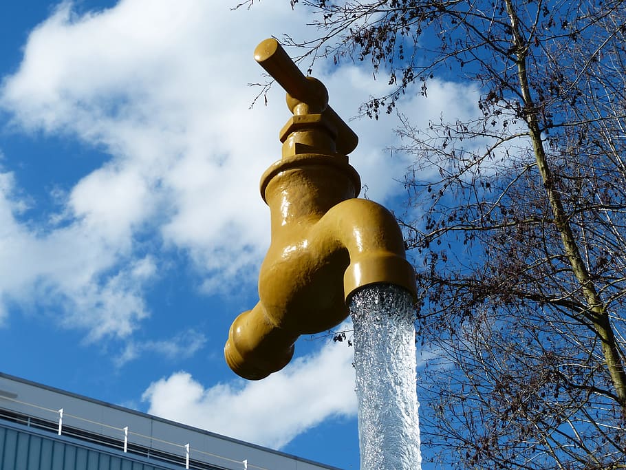Faucet, Water Column, Free, standing, floating, optical deception HD wallpaper