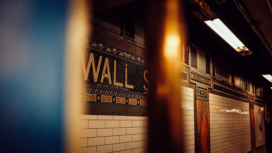Wall Street, untitled, sign, underground, subway, train station HD wallpaper