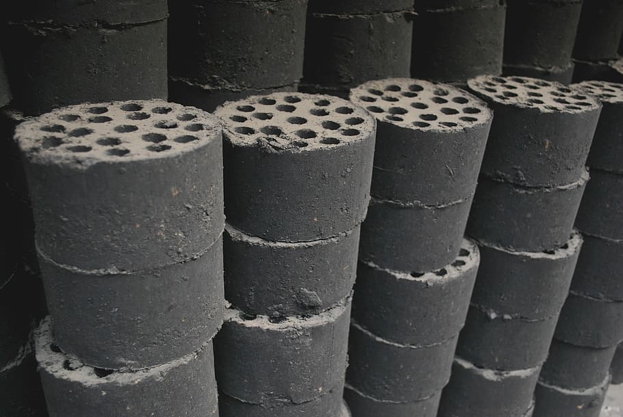 Coal, Bricks, Heat, Cooking, Energy, source, in a row, no people HD wallpaper