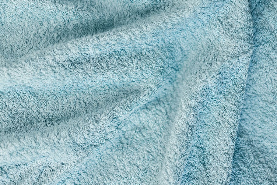 Soft Cotton Blue Towel Close Up Background, minimalism, minimalistic