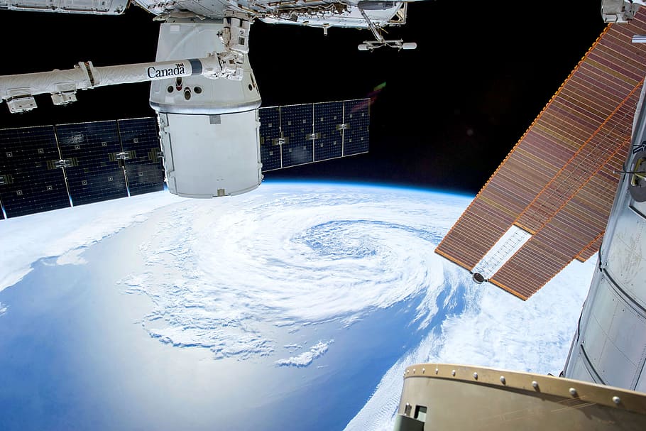 Satellite View of Earth, clouds, environment, exploration, machinery HD wallpaper