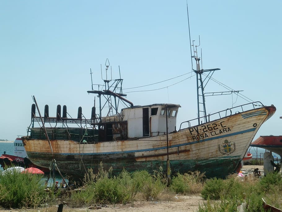 ship, boot, wreck, stainless, broken, old, nautical Vessel HD wallpaper