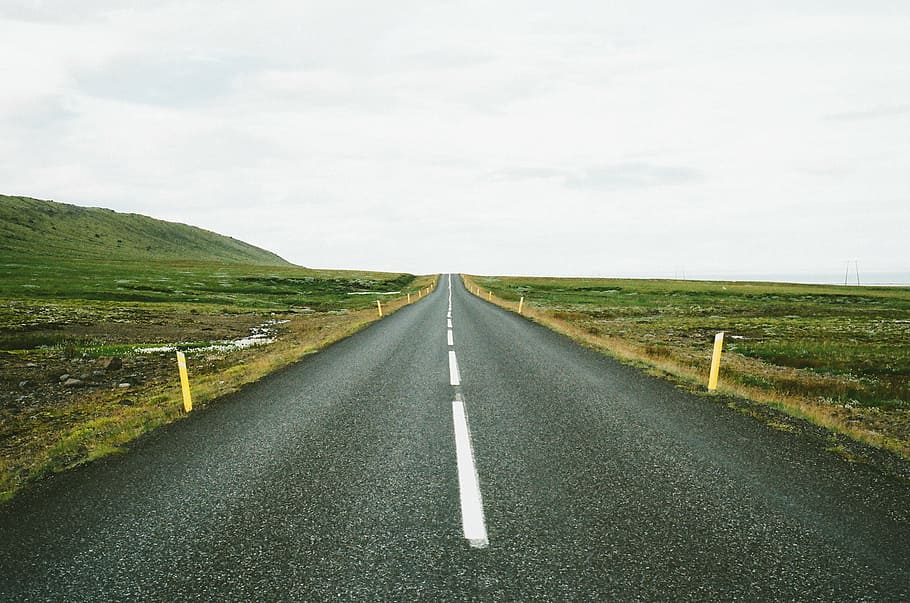 asphalt, endless, road, straight, street, transportation, direction HD wallpaper
