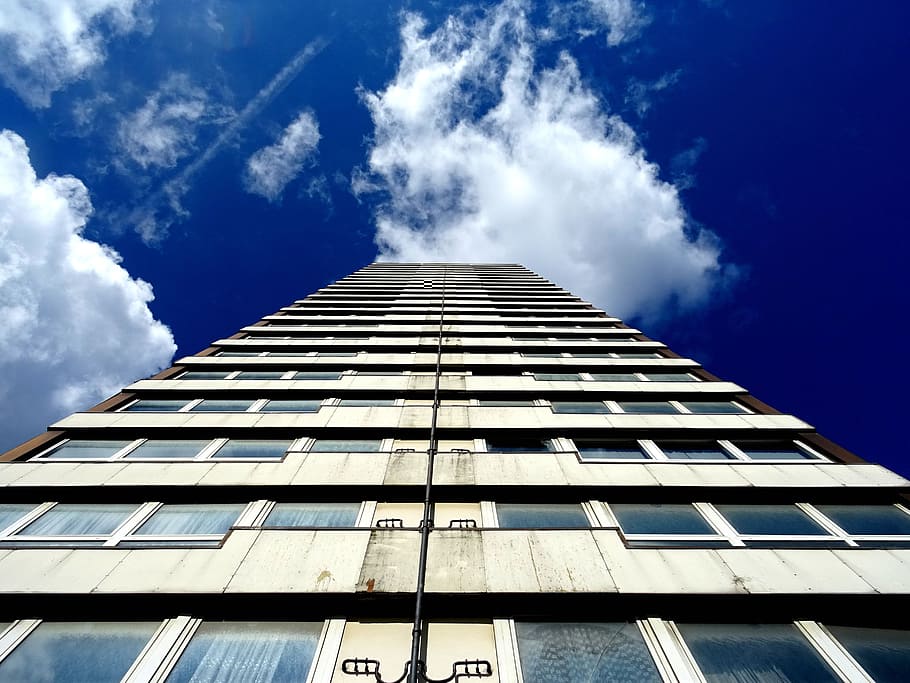 city, clouds, building, architecture, architectural design, blue sky HD wallpaper