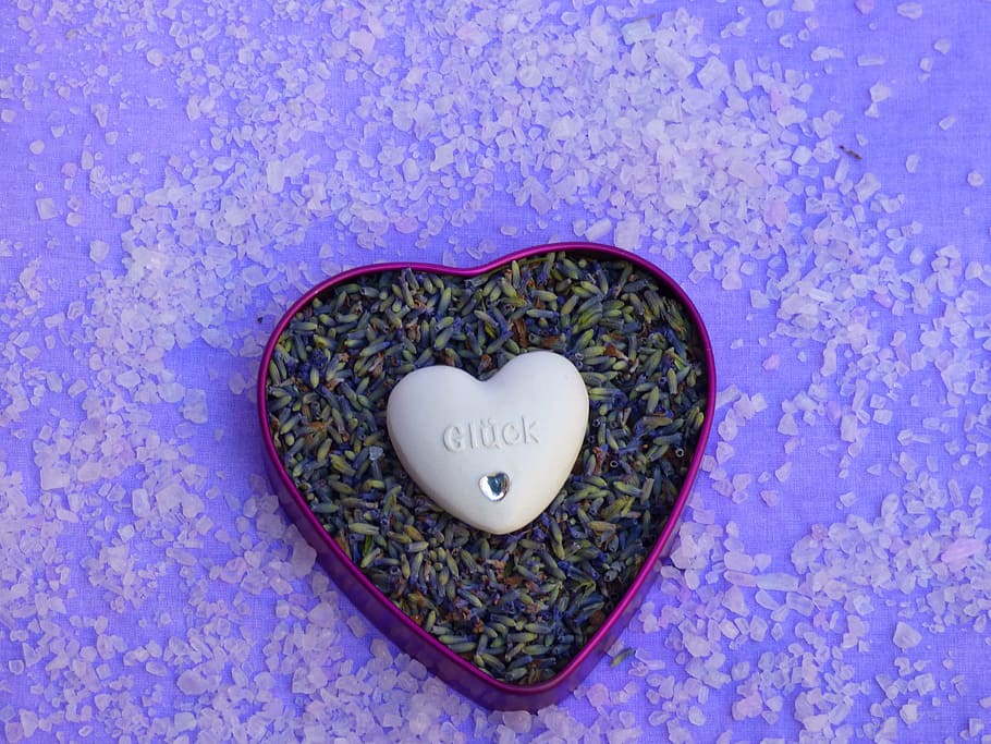 lavender, luck, purple, heart shape, emotion, positive emotion HD wallpaper