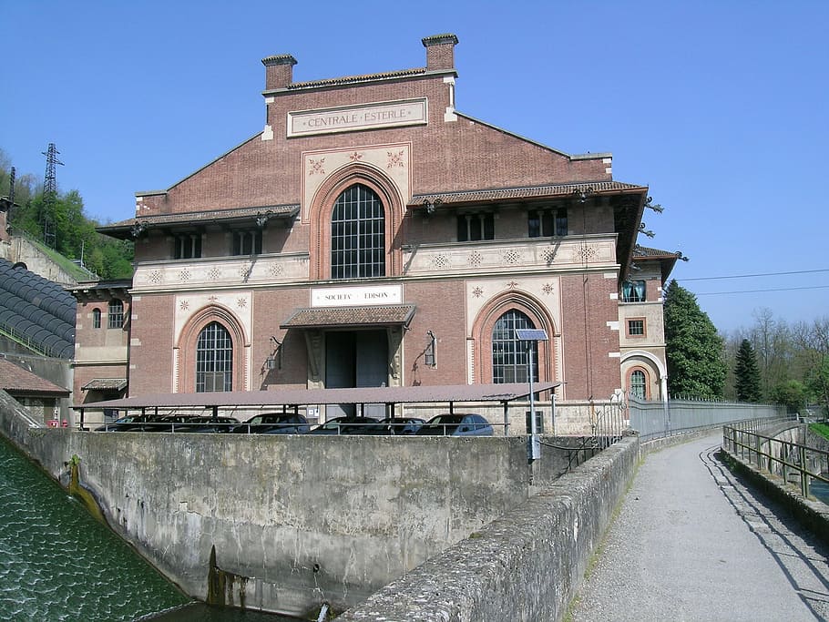 esterle central, power station, adda, edison, architecture HD wallpaper