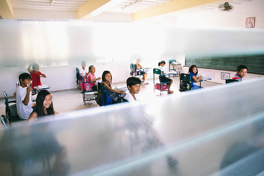 toddlers inside room, students in classroom studying, people HD wallpaper