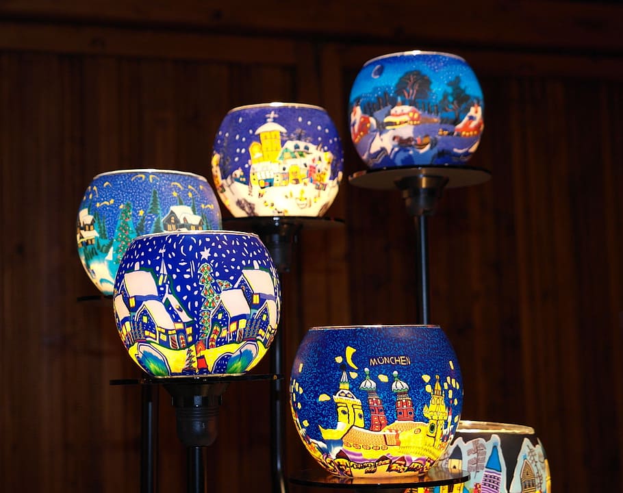 assorted color lanterns, candles, candlelight, wax, candlestick HD wallpaper