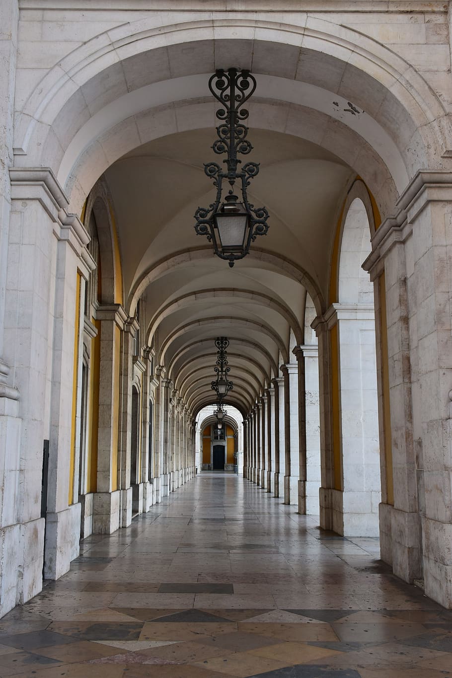 architecture, no person, arcade, column, old, city, the way forward HD wallpaper