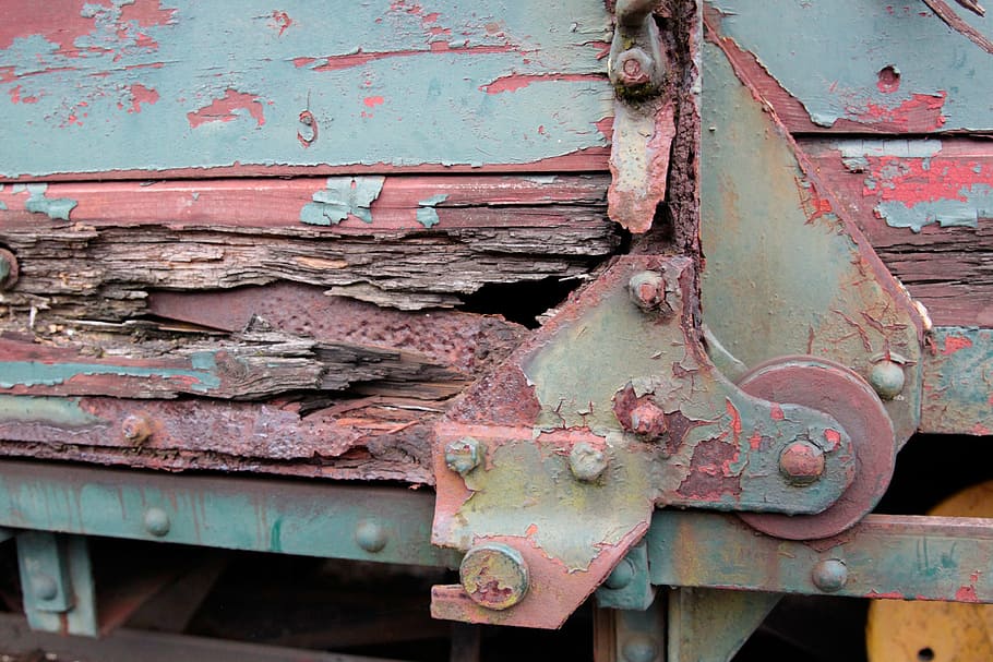 wagon, train, railway, old, rusted, wreck, railway carriages HD wallpaper