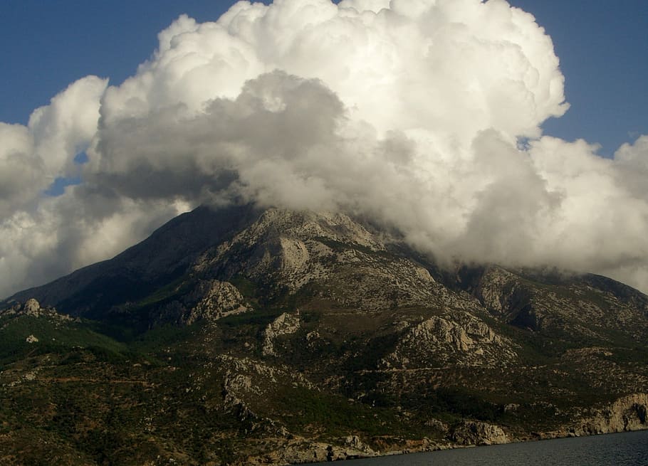 Mountain, Greece, Clouds, cloud - sky, no people, day, scenics HD wallpaper