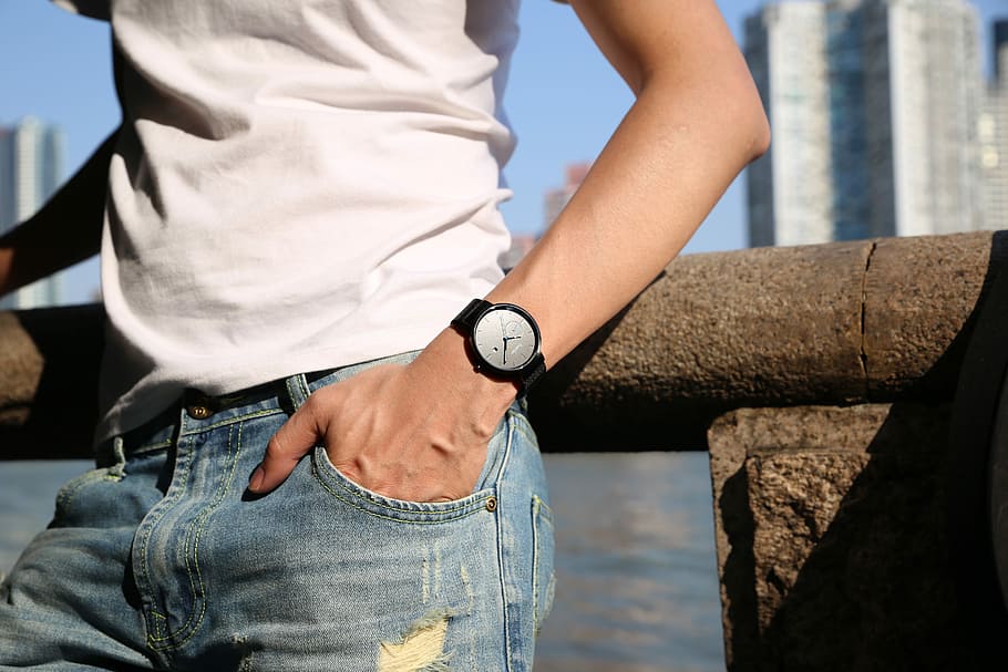 watch, simple, scene, model, hand, midsection, one person, casual clothing HD wallpaper
