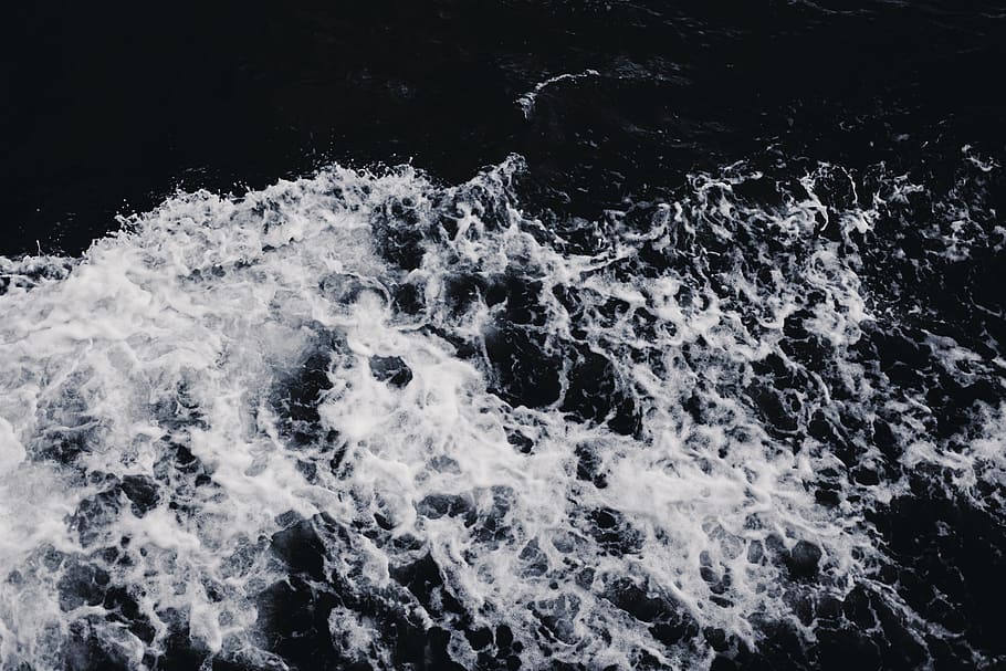 aerial photo body of water, birds eye view of body of water during daytime HD wallpaper