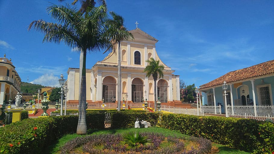 cuba, church, tree, building, architecture, old, travel, tourism HD wallpaper