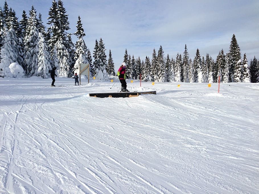 ski, winter, children, snow, cold temperature, sport, winter sport HD wallpaper